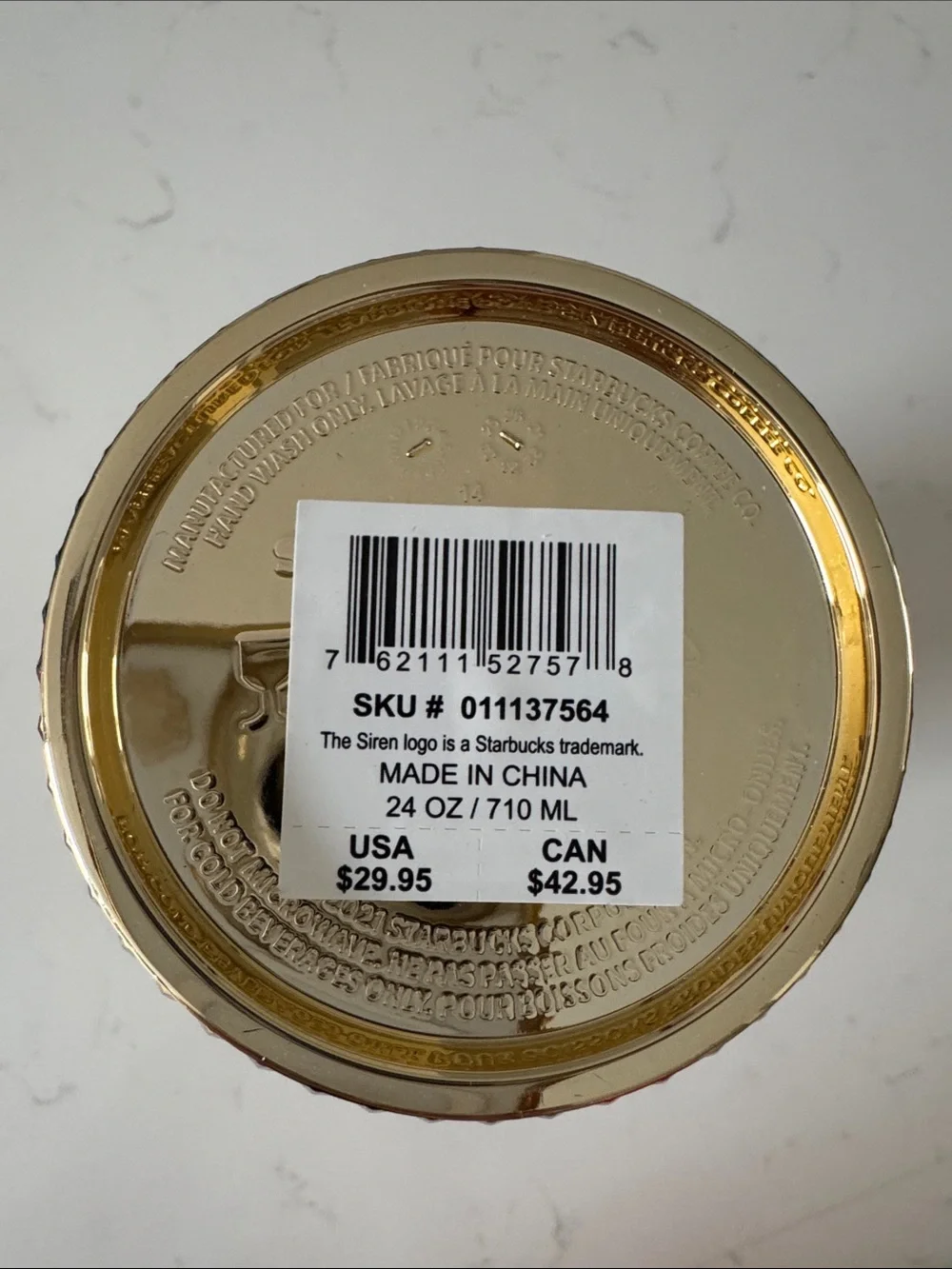Starbucks Venti Metallic Gold Textured Studded Tumbler Cold Cup with Straw NWT